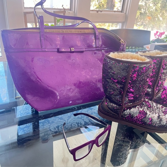 UGG Pink and Purple Sequin Boots with Accessories - Picture 5 of 6
